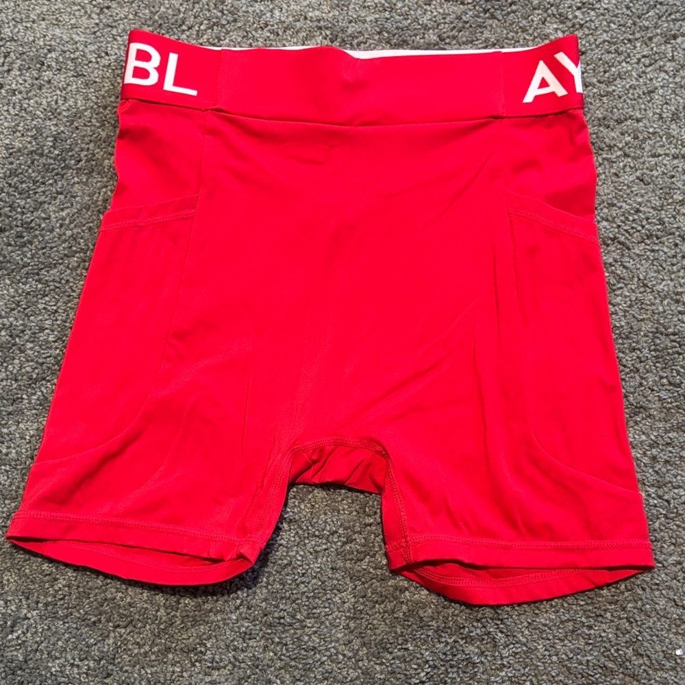 AYBL Bold Red Workout Shorts